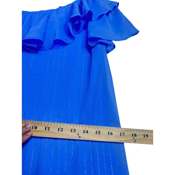 Sequin Hearts Girls Ruffled One-Shoulder Knot Tiying Mini Dress Blue XL - Picture 12 of 13